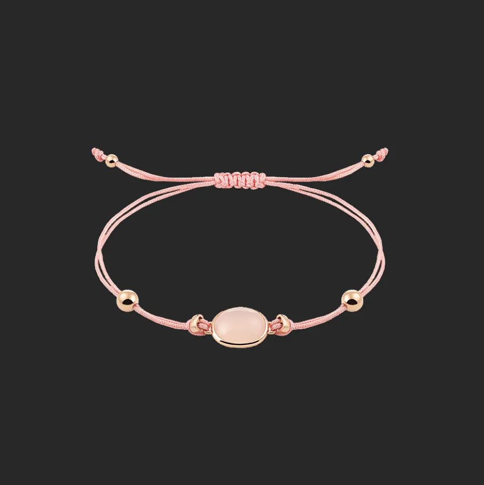 Armband 18kt Rose goud Chalcedoon Roze