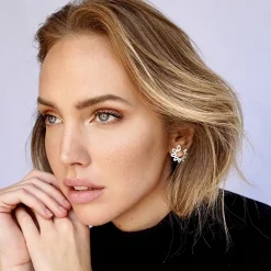 Collection Leaves and crossed Earring Gold