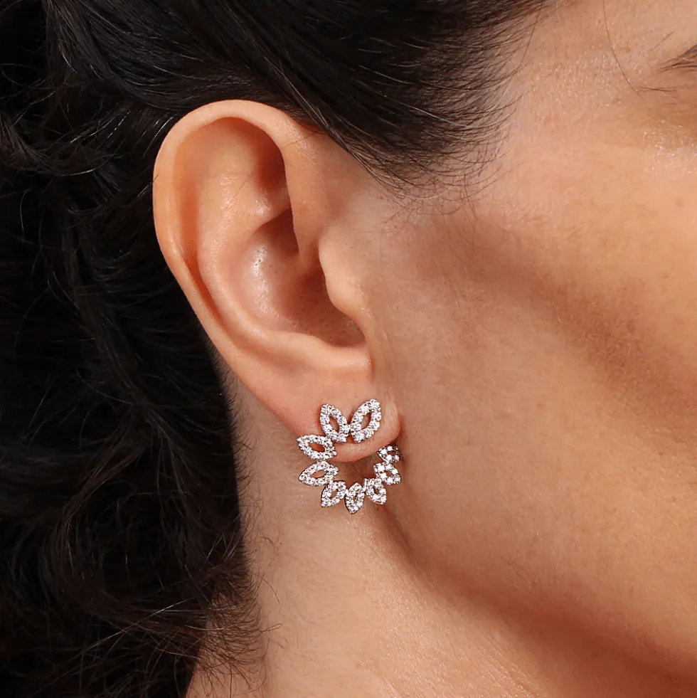 Collection Leaves and crossed Earring Gold