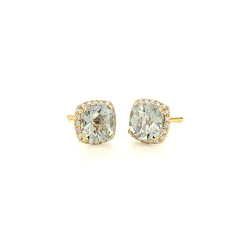 earring amethyst yellow gold
