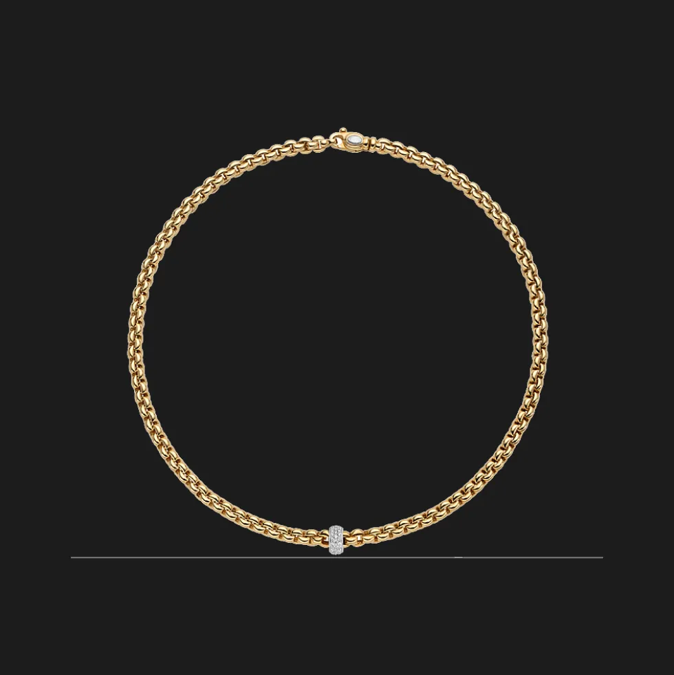 Eka Halsketting 18kt Geel goud Diamant