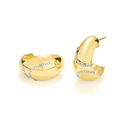 Facet earring yellow gold white rhodium E3140067GYA08