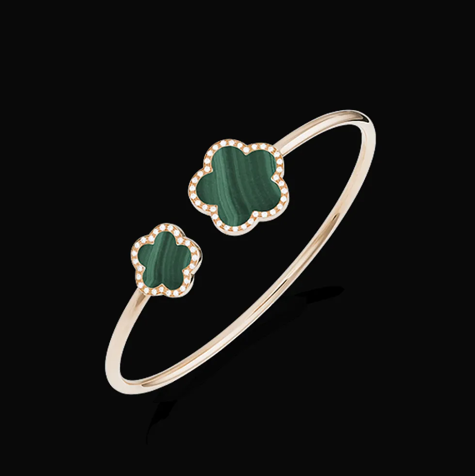 Fiore Di Mamma Bangle Malachiet en diamanten
