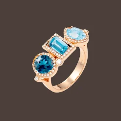 Iconic Ring Rose goud Edelstenen