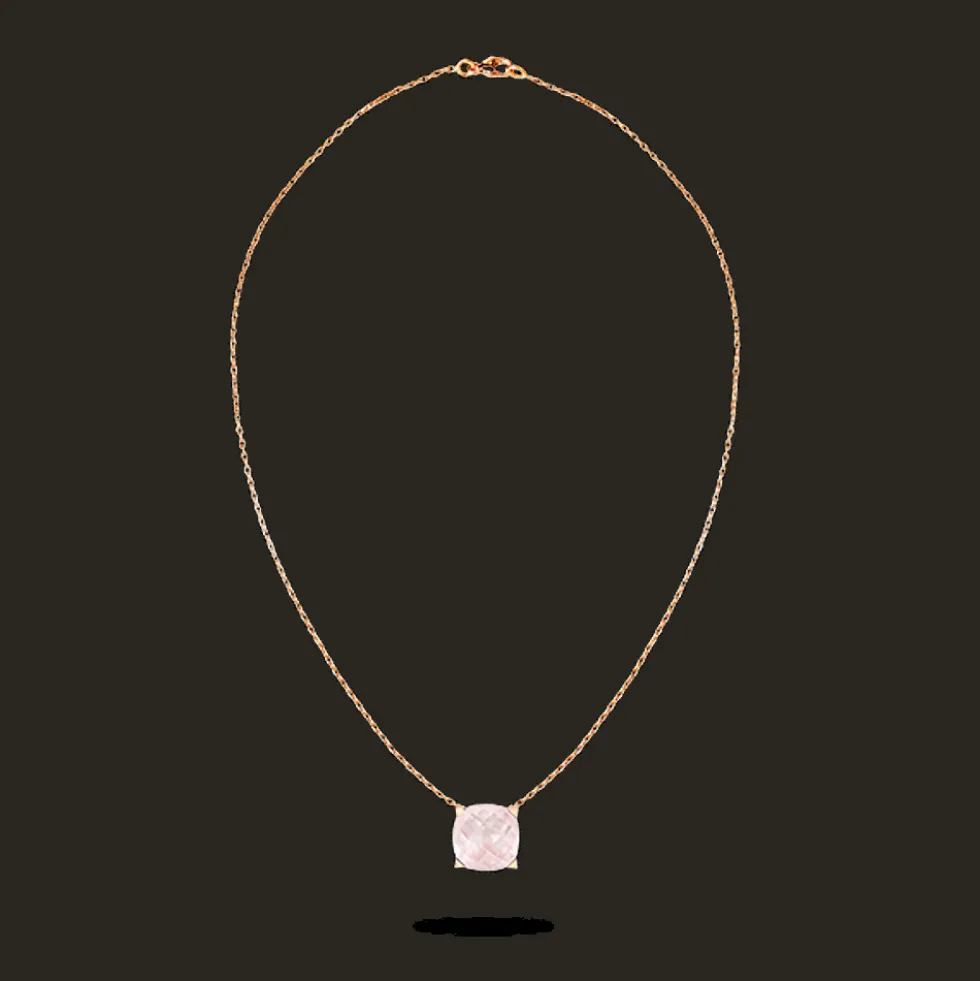 ketting Poppy Blue Mini Quartz Rose