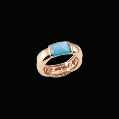 La Piazza Ring Rose goud Topaz Blauw
