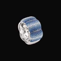 La Piazza Ring Witgoud Blauwe Saffier