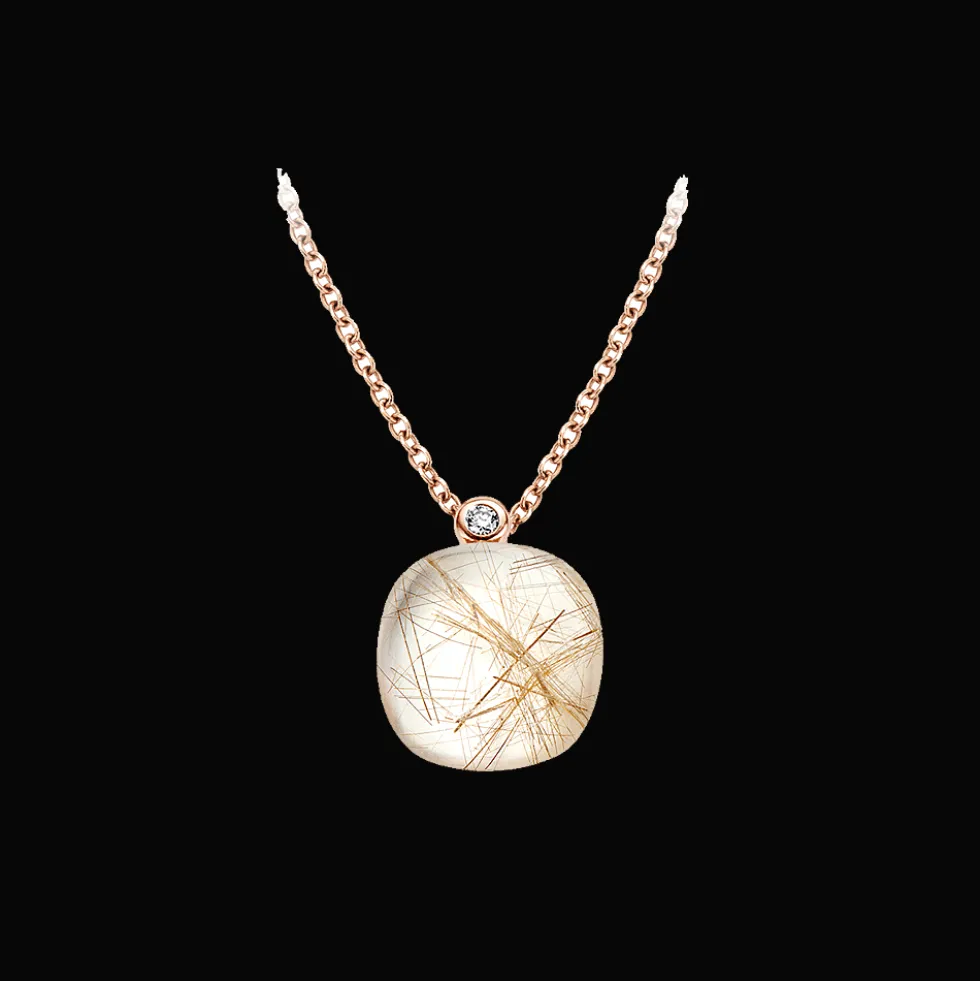 Mini Sweety Halsketting Quartz Rutile Moonshine
