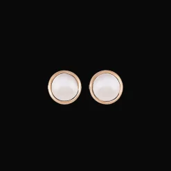 Oorbellen 18kt Rose goud Moonstone White