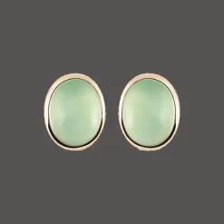 Oorbellen 18kt Rose goud Prehnite