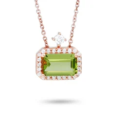 Pendant Gold diam Peridot Chain