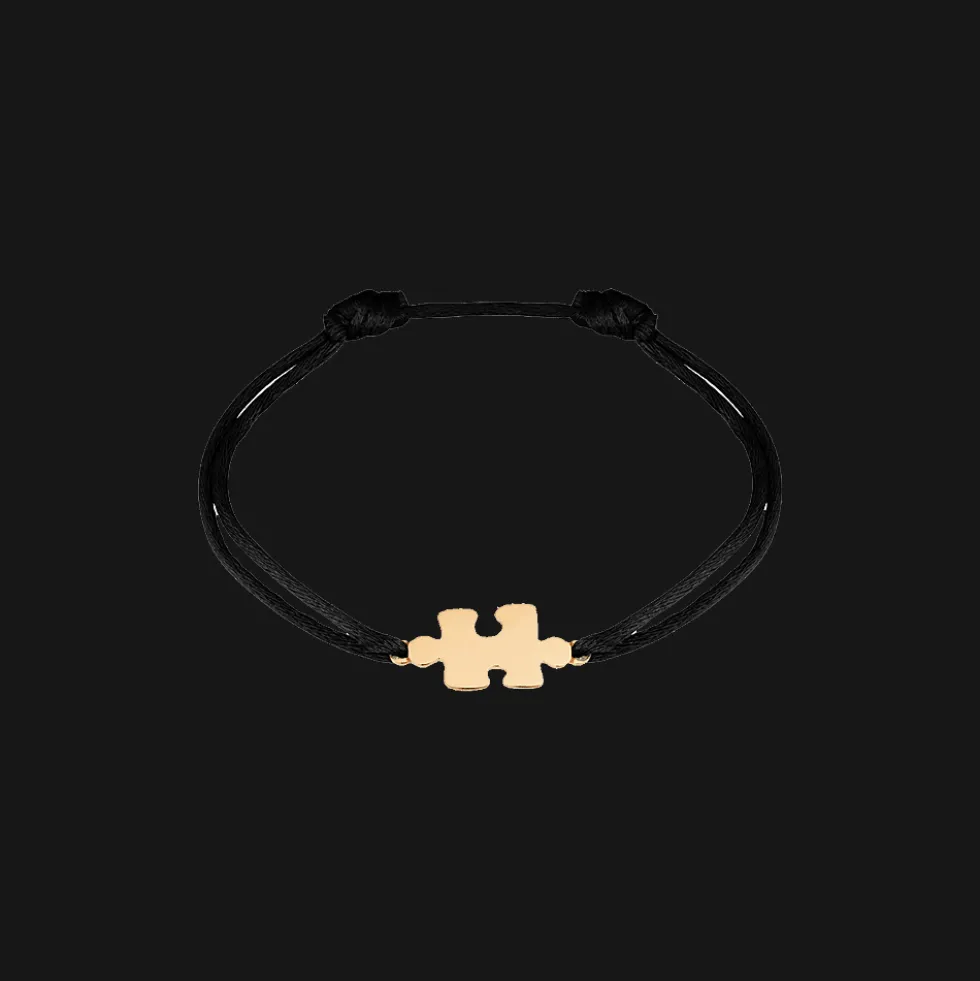 Puzzle Cord Armband Rose goud