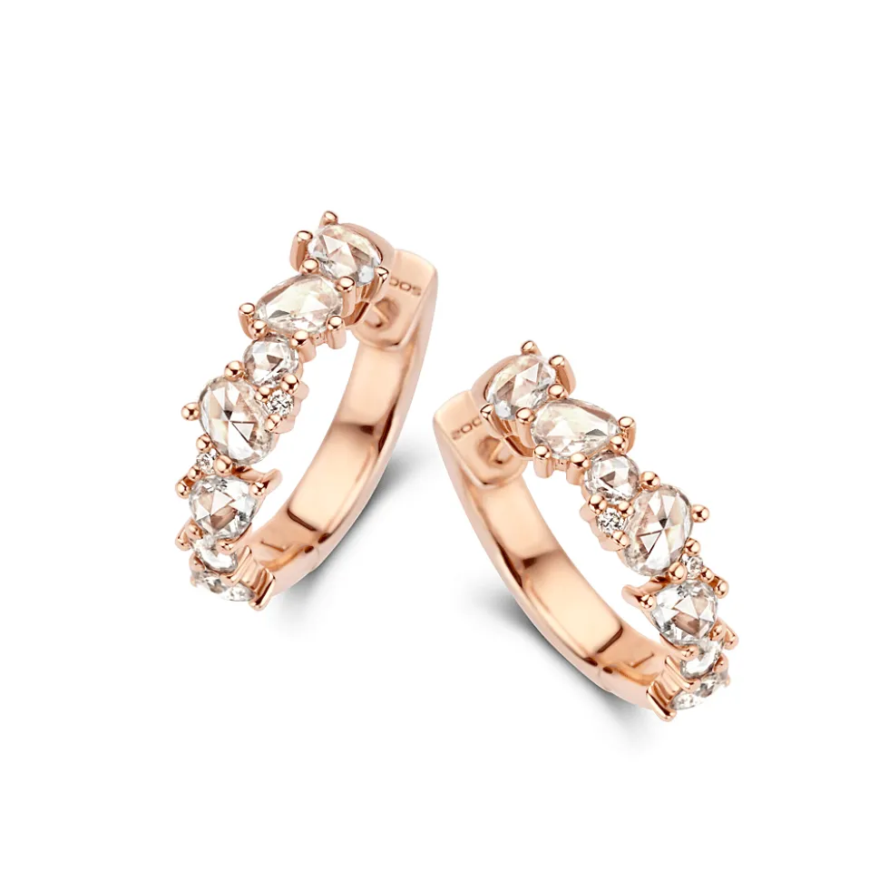 Roodgoud Oorringen 18kt Diamant