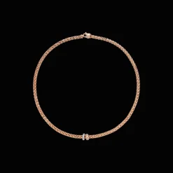 Solo Halsketting 18kt Rose goud Diamant