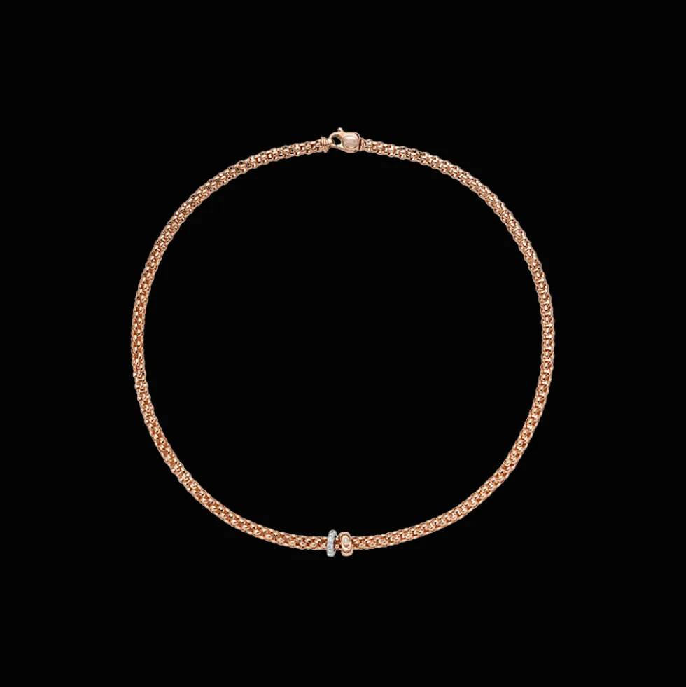 Solo Halsketting 18kt Rose goud Diamant