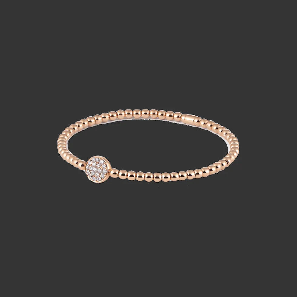 Stretchy Armband Rose goud Diamant