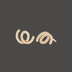 Stroke Oorbellen 18kt Geel goud Diamant