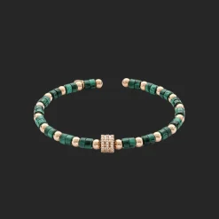 Wolf Armband 18kt Rose goud Malachiet
