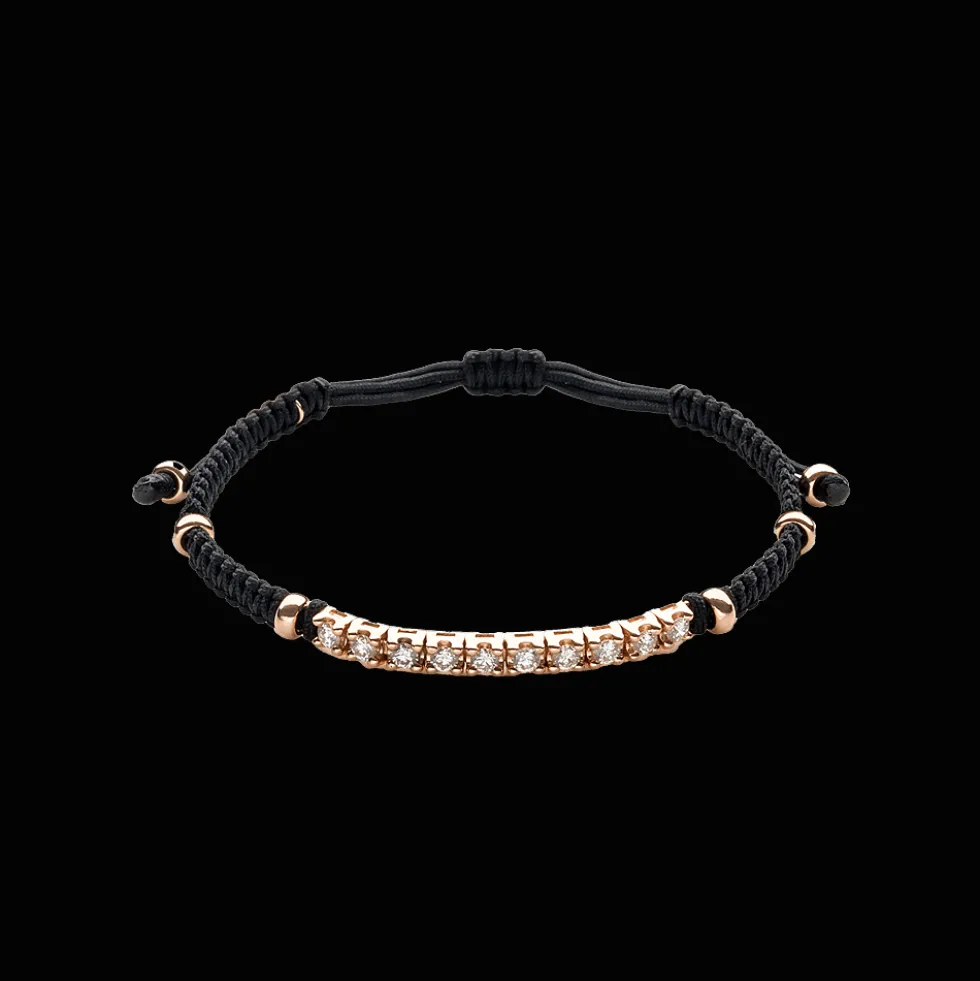 Wolf Armband 18kt Rose goud Diamant Macrame
