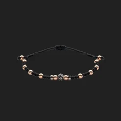 Wolf Armband 18kt Rose goud Diamant Macrame